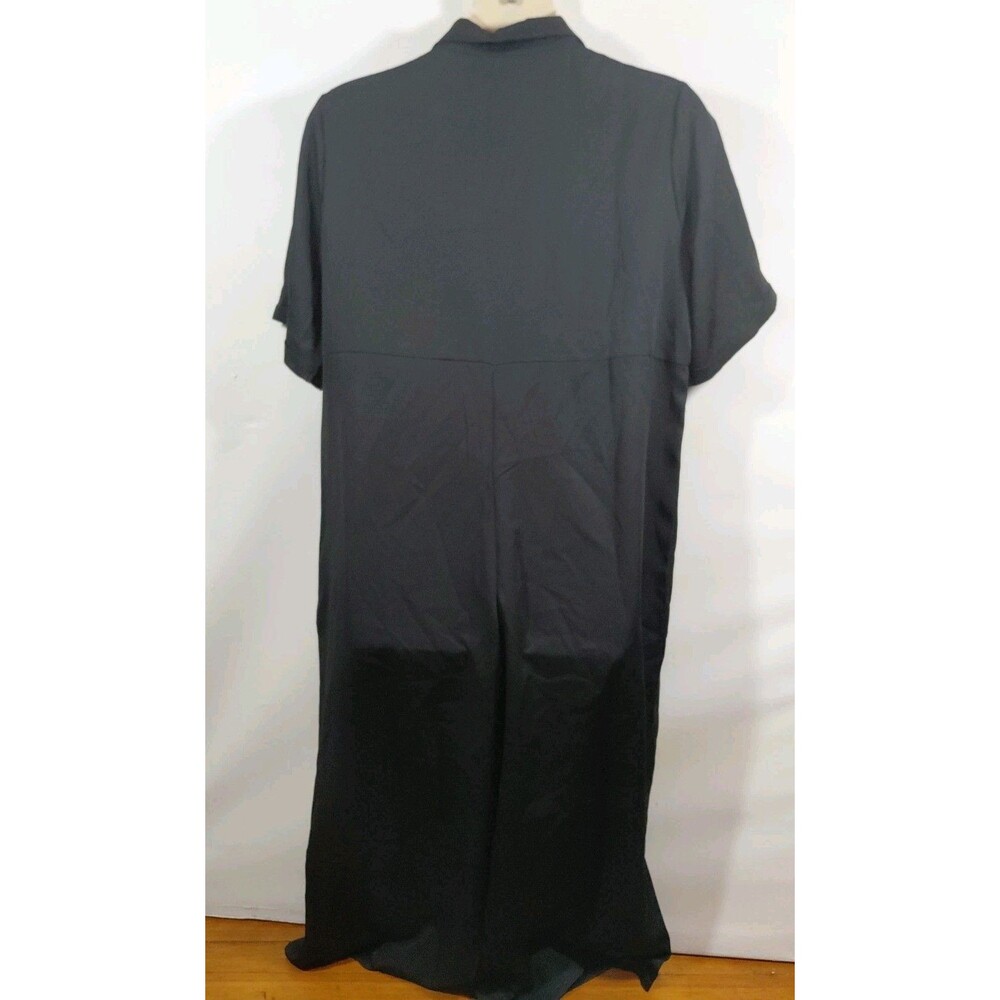 Yx Women's Black 1/2 Button Down Short Sleeve Wide Leg Jumpsuit 2XL - Picture 6 of 9